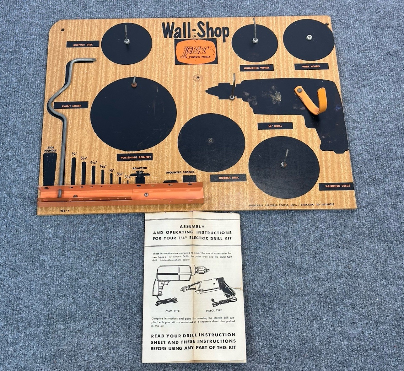 Wall Shop VTG Tool Holder PET Power Electric Tools Masonite Wood Sign Man Cave