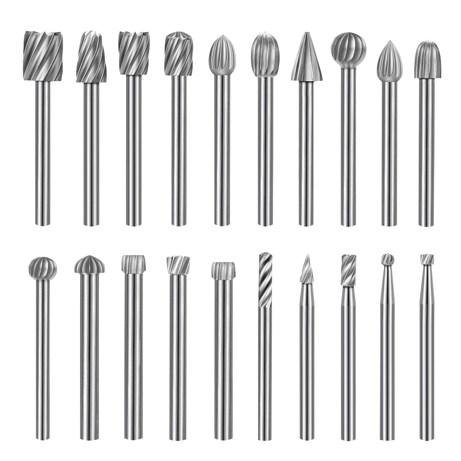 Juego De 20 Fresas Rotativas Hss Brocas Para Tallar Fresas De Grabado Accesorios