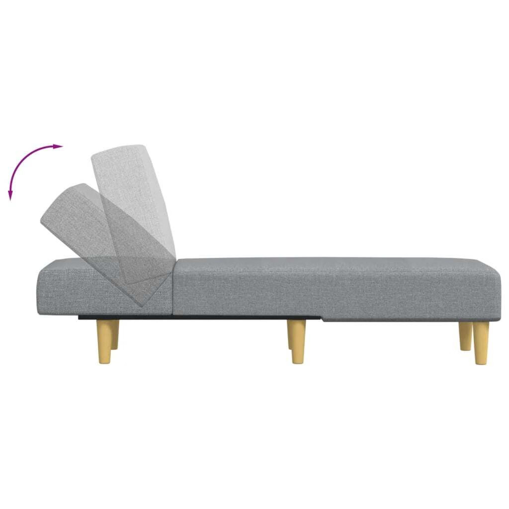Chaise Longue Light Grey Fabric (100% polyester) and plywood