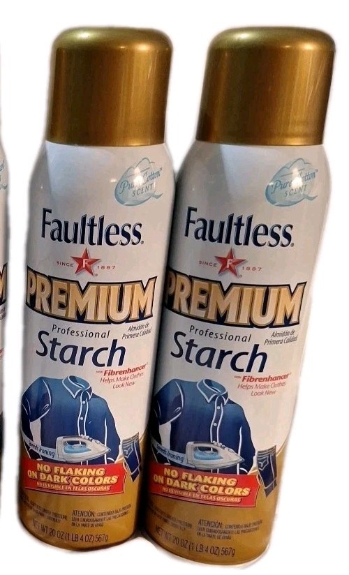Lot Of 2 Faultless Premium Professional Starch Spray  PURE COTTON SCENT 20oz NOS