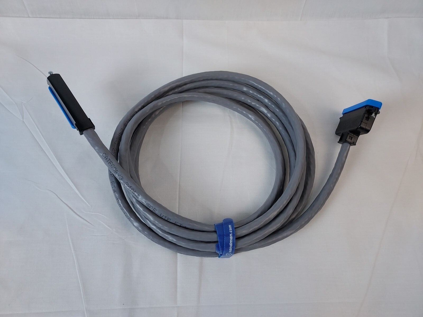 25 Pair Amphenol CAT3 Cable 15 feet 50-Pin Male 90 to Male Amp Connectors