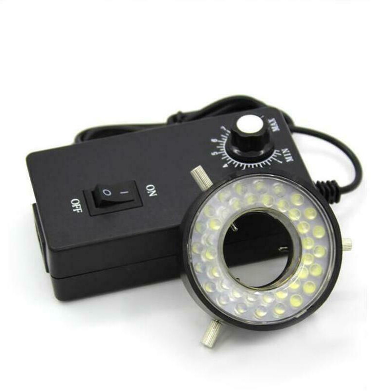 Microscope Ring Light Lamp Adjustable Inner 27/47mm with 40 LED White Brightness