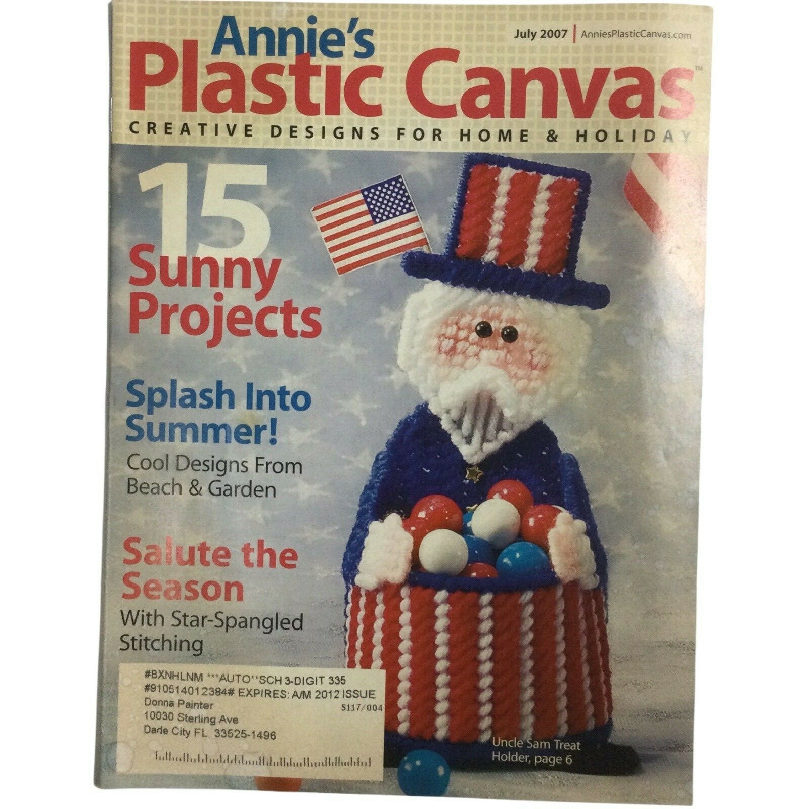 Annies Plastic Canvas Pattern Magazine Lot Holiday Projects + More July 2006-07