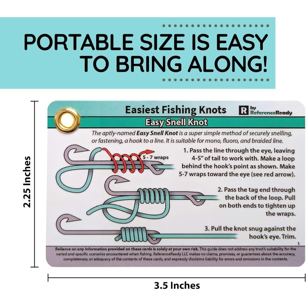 Easy Fishing Knots Guide Waterproof Step by Step Instructions for 12 Simple