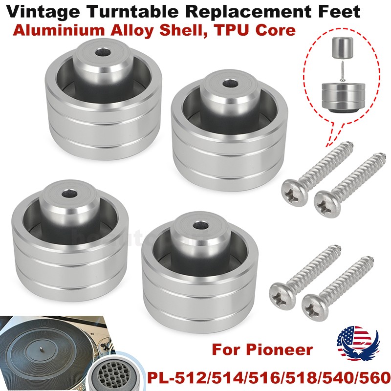 4PCS Vintage Turntable Replacement Feet For Pioneer PL-512/514/516/518/540/560