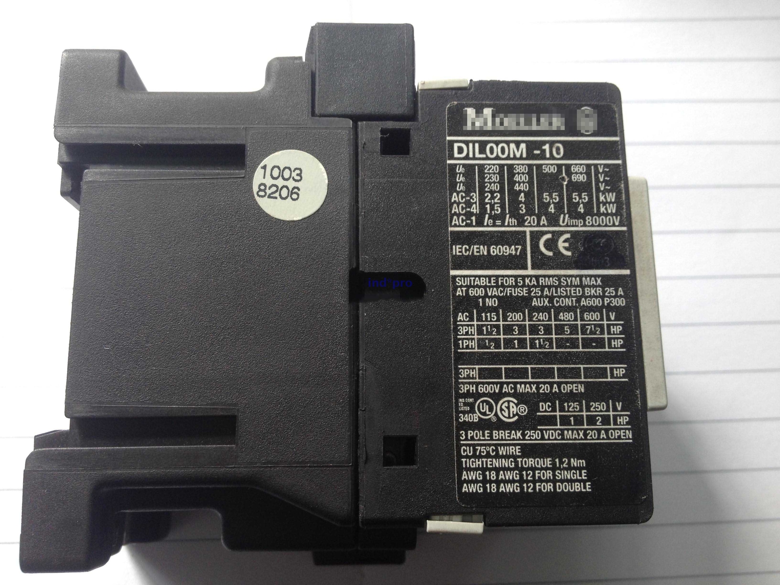 DIL00M-10 1PC New Eaton Moeller Contactor Expedited Shipping