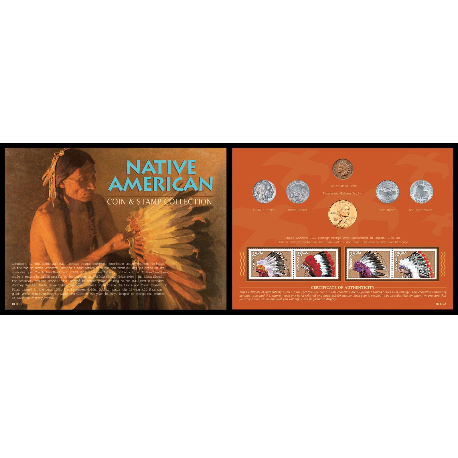 NEW American Coin Treasures Native American West Coin & Stamp Collection 111