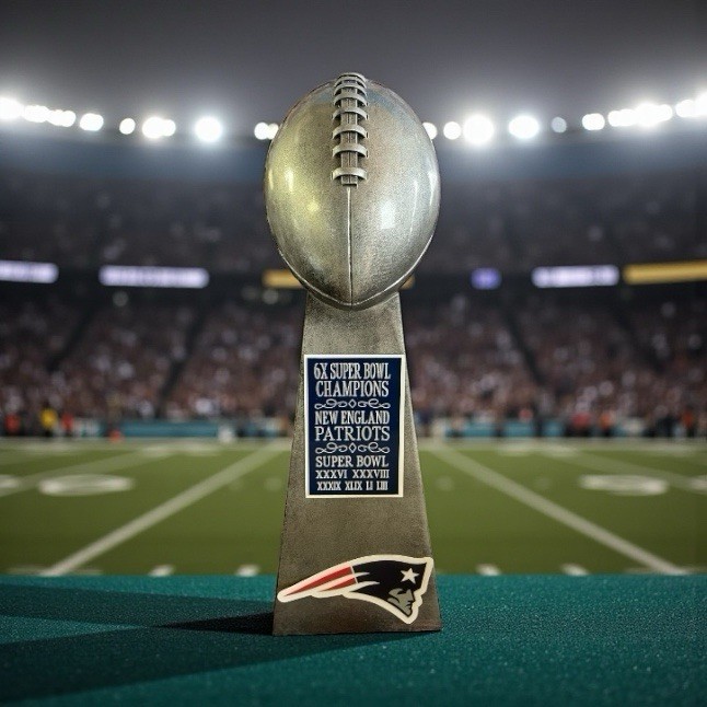 New England Patriots Football Championship Lombardi Trophy