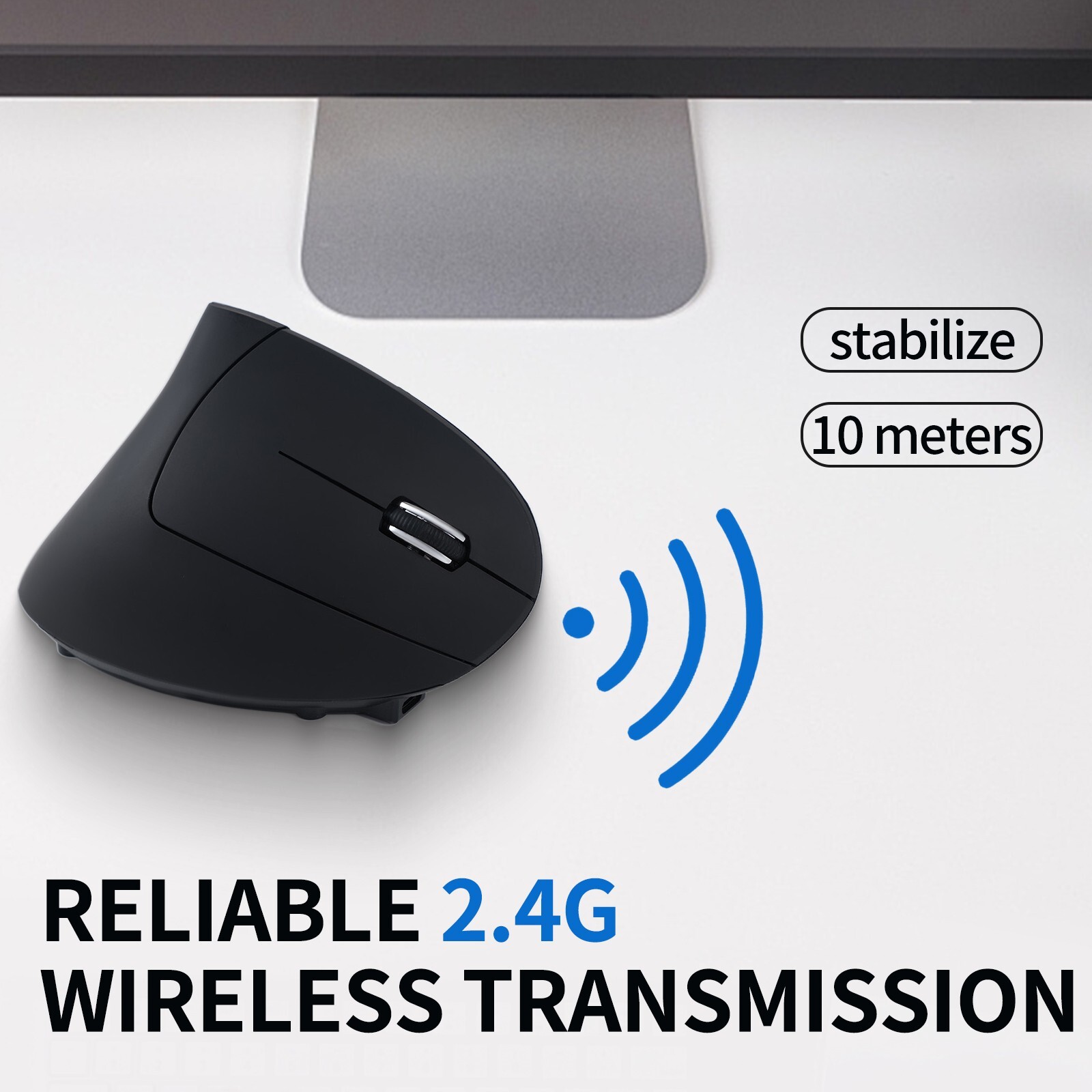 Ergonomic Vertical Wireless Rechargeable Mouse - Comfortable, Efficient, and Pre
