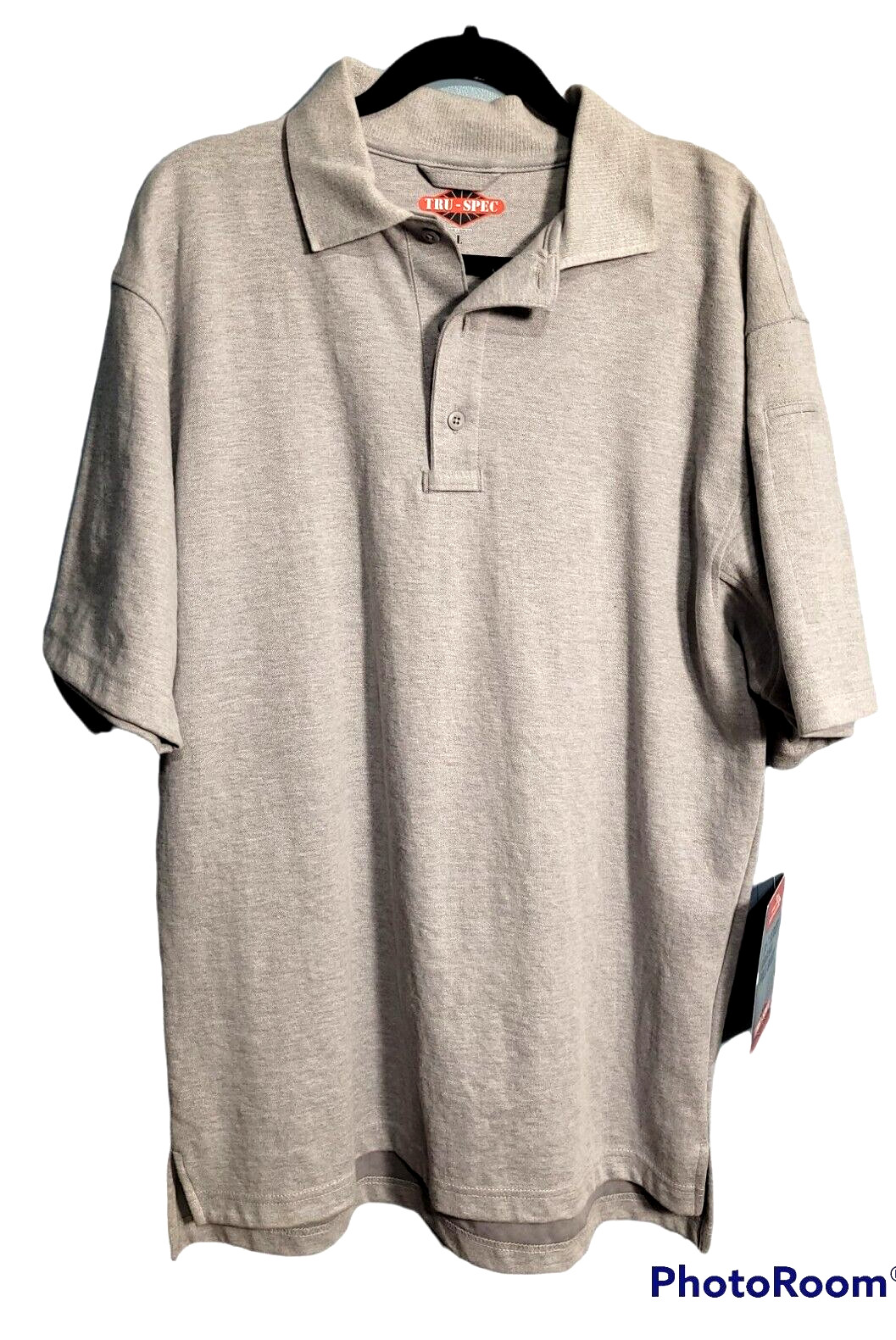 Tru-Spec Shirt Large Polo Shirt 24/7 Series Gray Knit Men's Top Short-Sleeve New