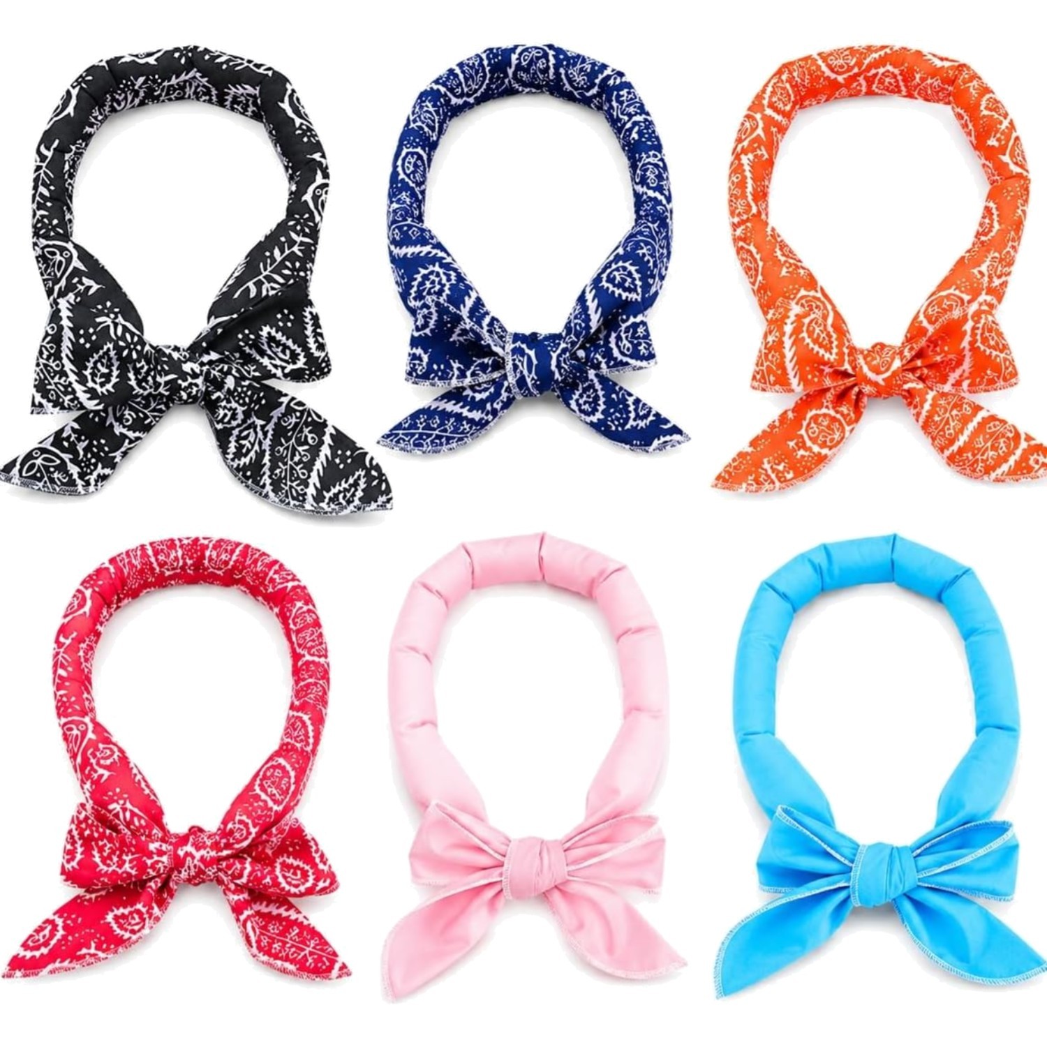 6 Pieces Cooling Neck Wraps Cooling Bandana Neck Cooler Ice Cooler Scarf for Wom