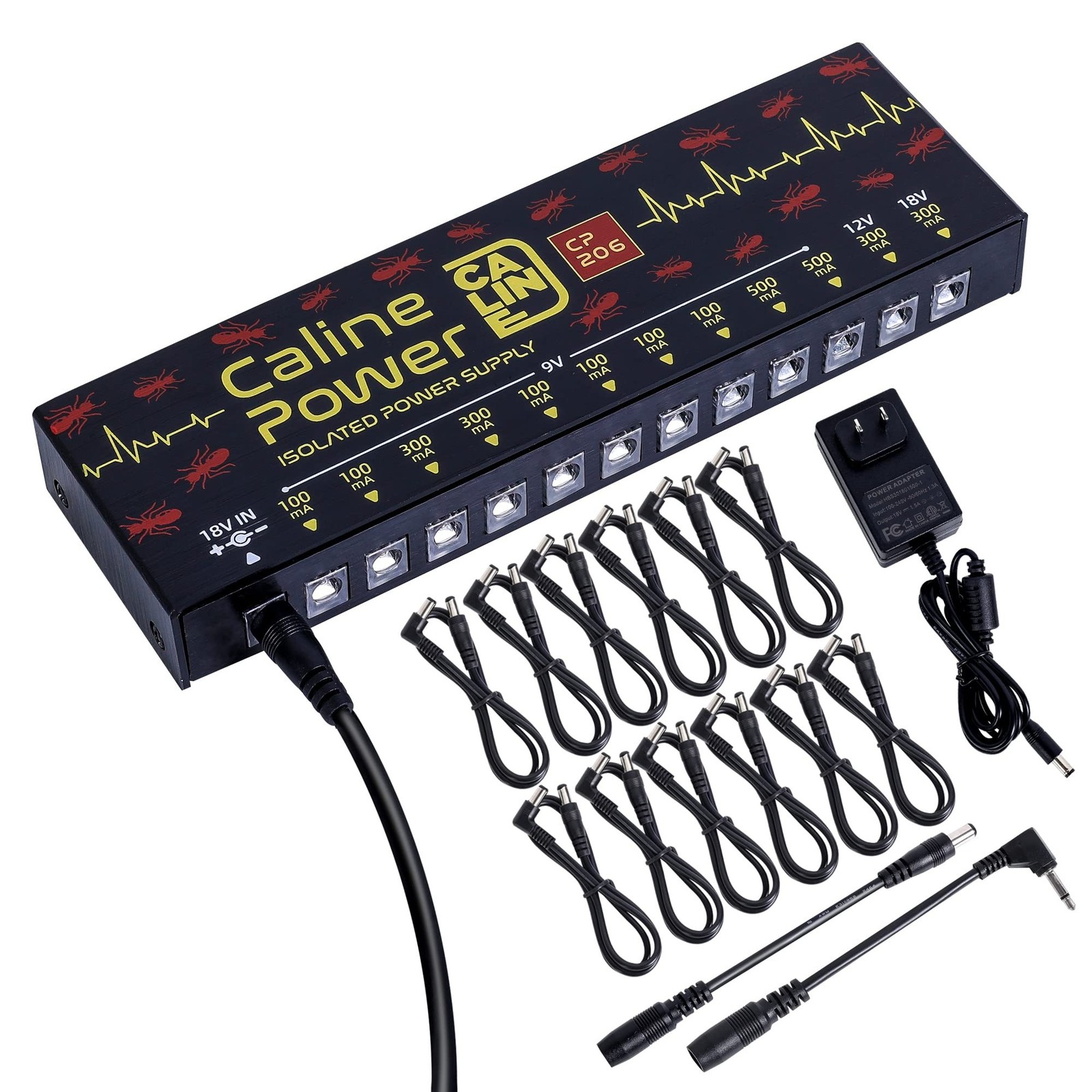 Caline Guitar Pedal Power Supply, True Isolated Pedalboard Power Supply with ...