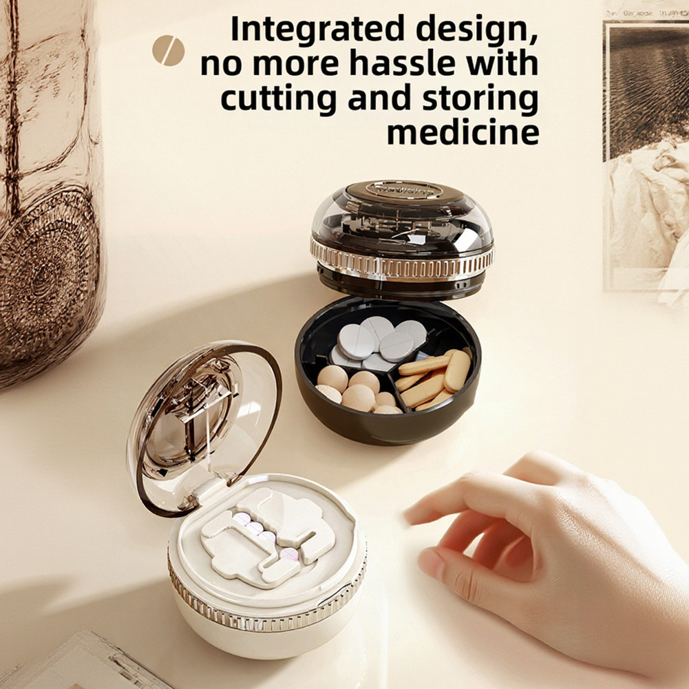 Pill Splitter with Dustproof Compartment for Neat and Organized Storage