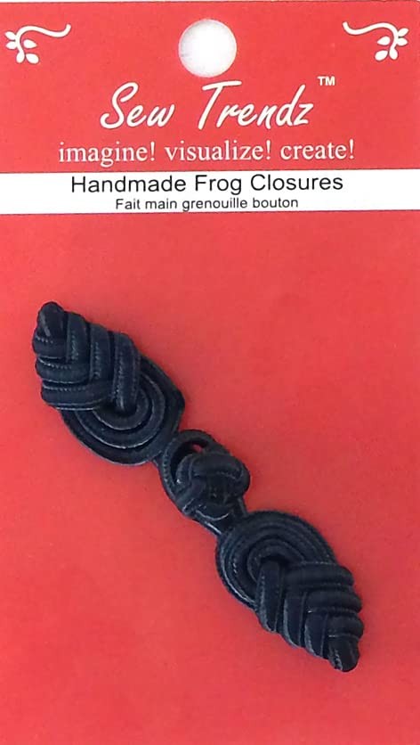Chinese Frogs Button Closures Hook & Eye Fastener - Sewing #FG157, Navy Blue