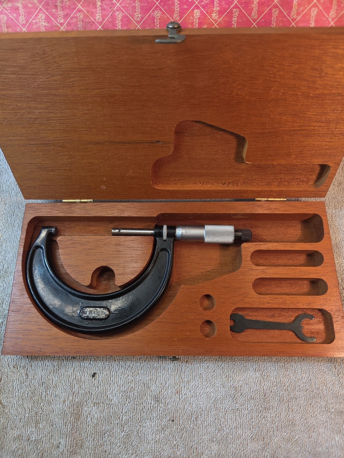 Starrett No. 436 Outside Micrometer 2-3 in Mechanical 0.0001 in in Wooden Case