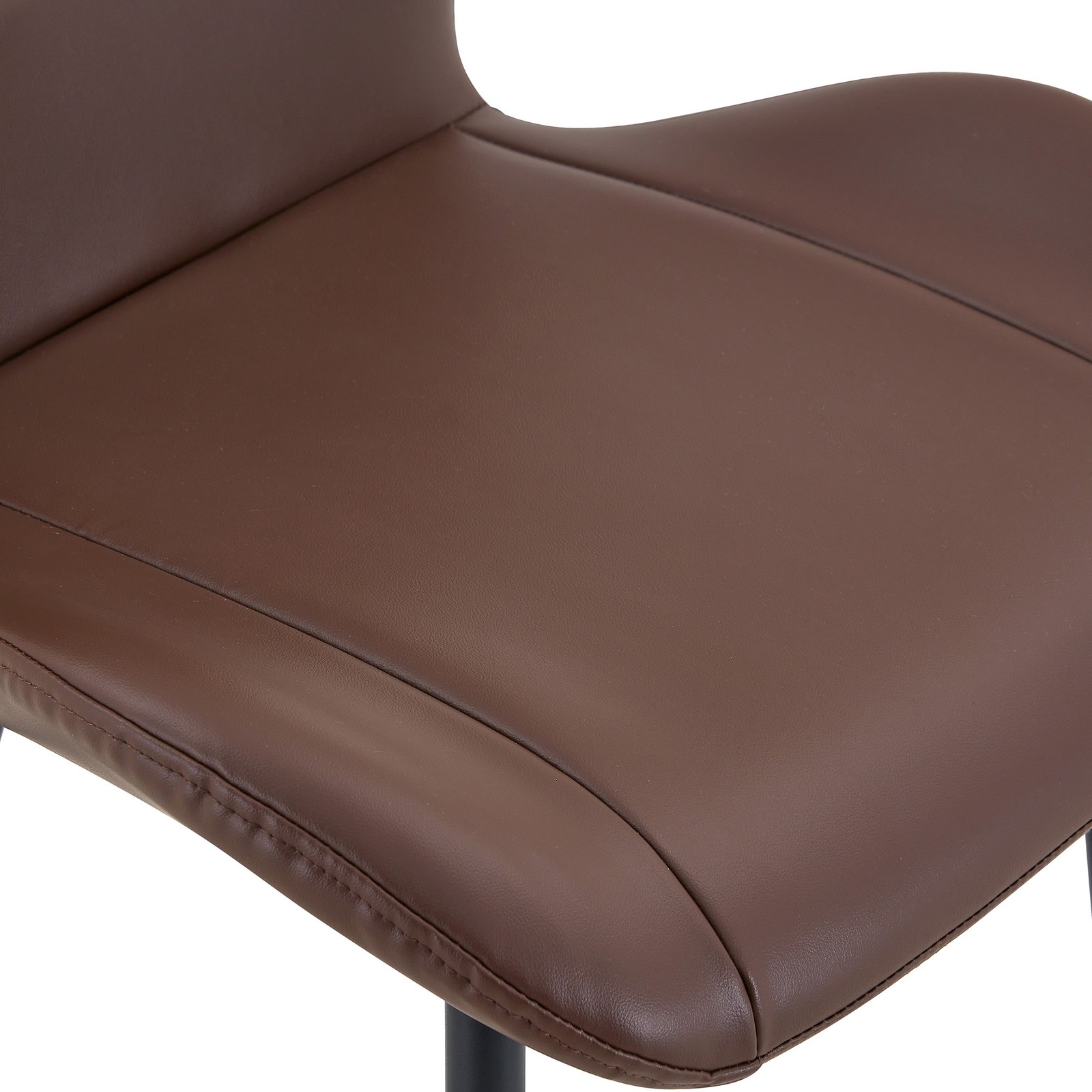 4 PU Leather Dining Chairs with Wide Cushion, Metal Handle & Adjustable Feet