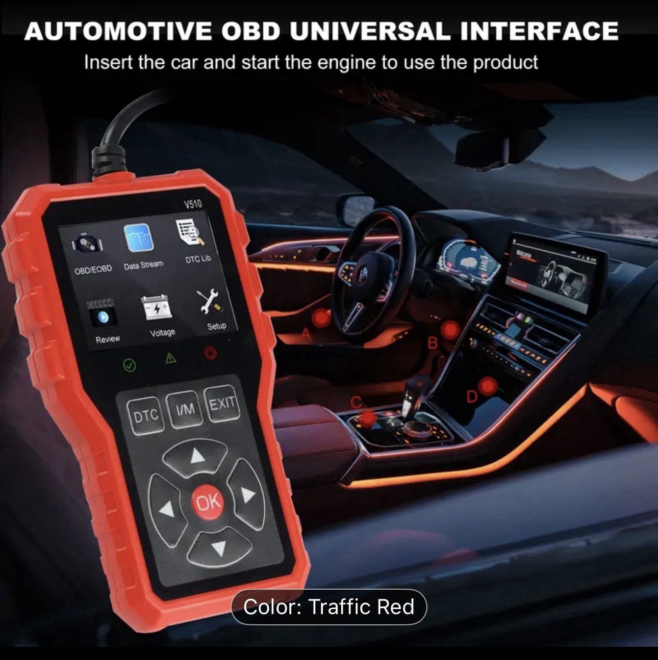 OBD2 Scanner Diagnostic Tool. New 2025! Available In Red. All Makes All Models.