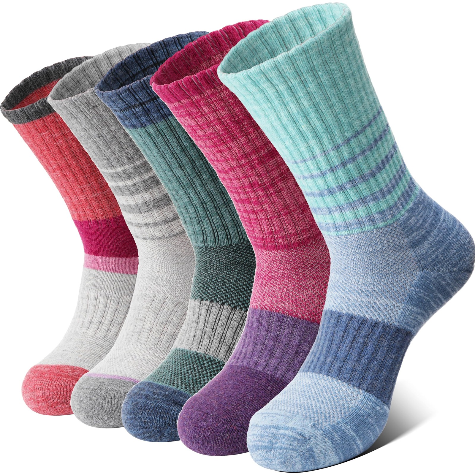 Anlisim Merino Wool Hiking Socks for Women Thermal Winter Medium, Tie-dye