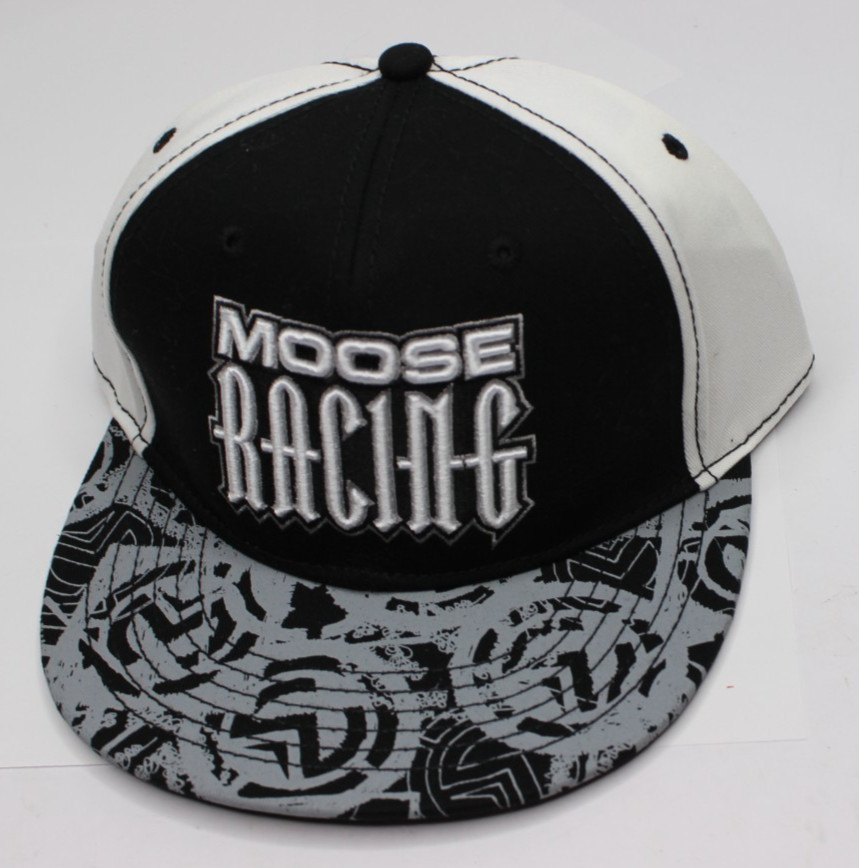 Moose Racing Snapback Hat Black & White Motocross Motorcycle New