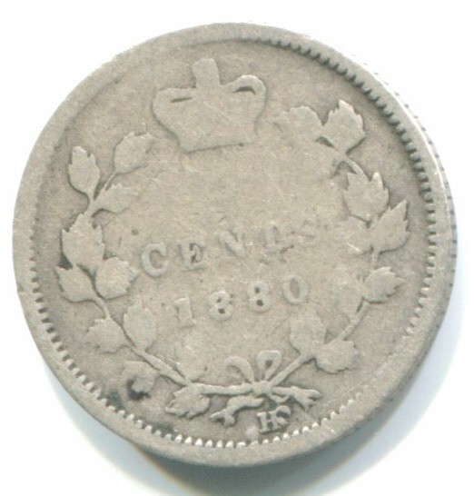 1880-H Canada Silver Five Cent  / 5 Cent !!