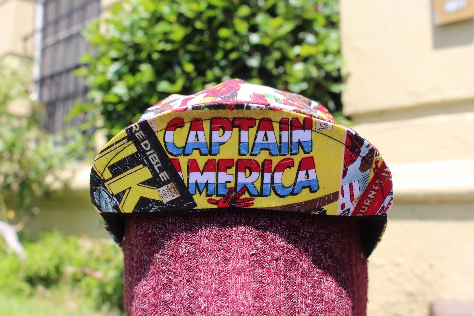 CYCLING CAP MARVEL COMIC HANDMADE IN USA ONE SIZE ANY SIZE