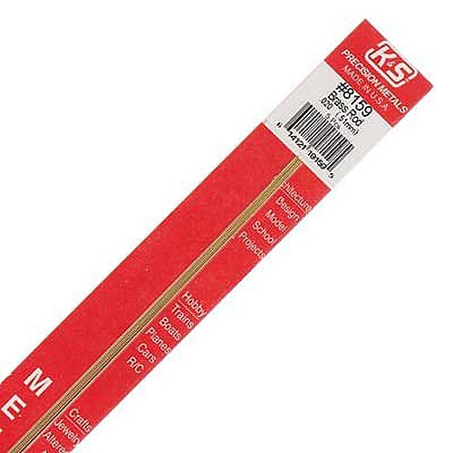 K-S Round Brass Rod .020'' x 12'' (5) - Hobby and Craft Metal Rod - #8159