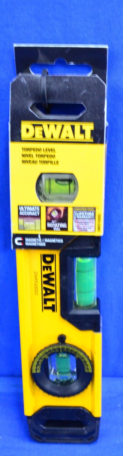 DeWalt DWHT43003 9" Extruded Aluminum Rotating Vial Magnetic Torpedo Level