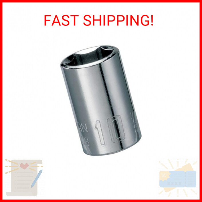 CRAFTSMAN Shallow Socket, Metric, 1/4-Inch Drive, 10mm, 6-Point (CMMT43508)