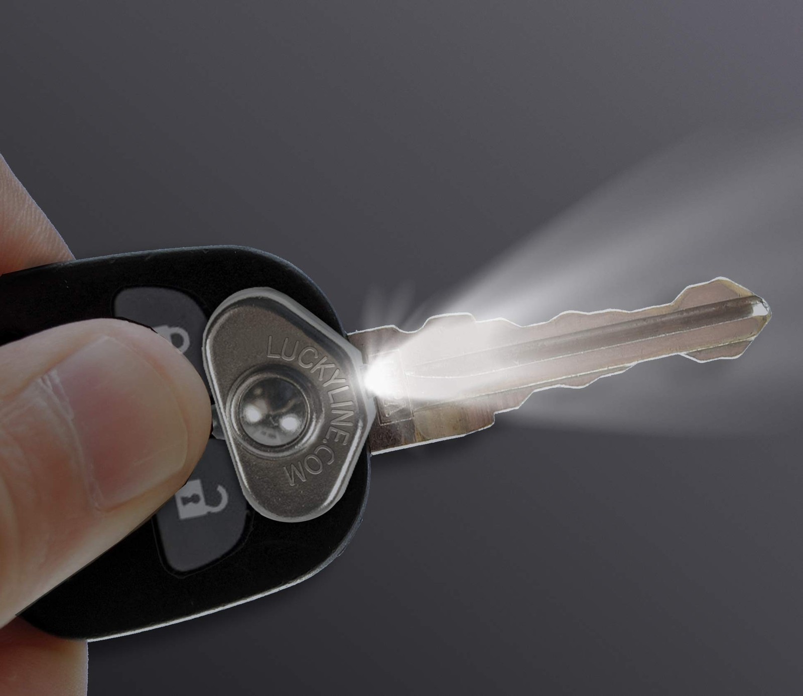 Smallest LED Thumb Light for Keys & Tools, Silver Keyring Flashlight 90701