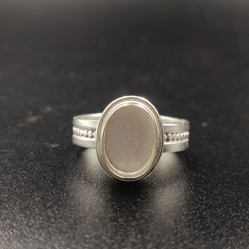 925 Sterling Silver 8x10mm Closed Blank Ring Bezel Setting for DIY Jewelry