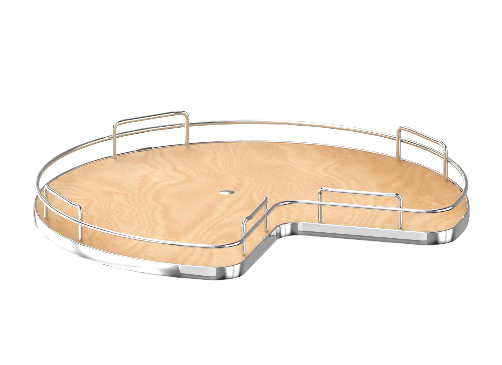 REVASHELF 28" Maple Solid Bottom KidneyShaped Lazy Susan for Corner Base