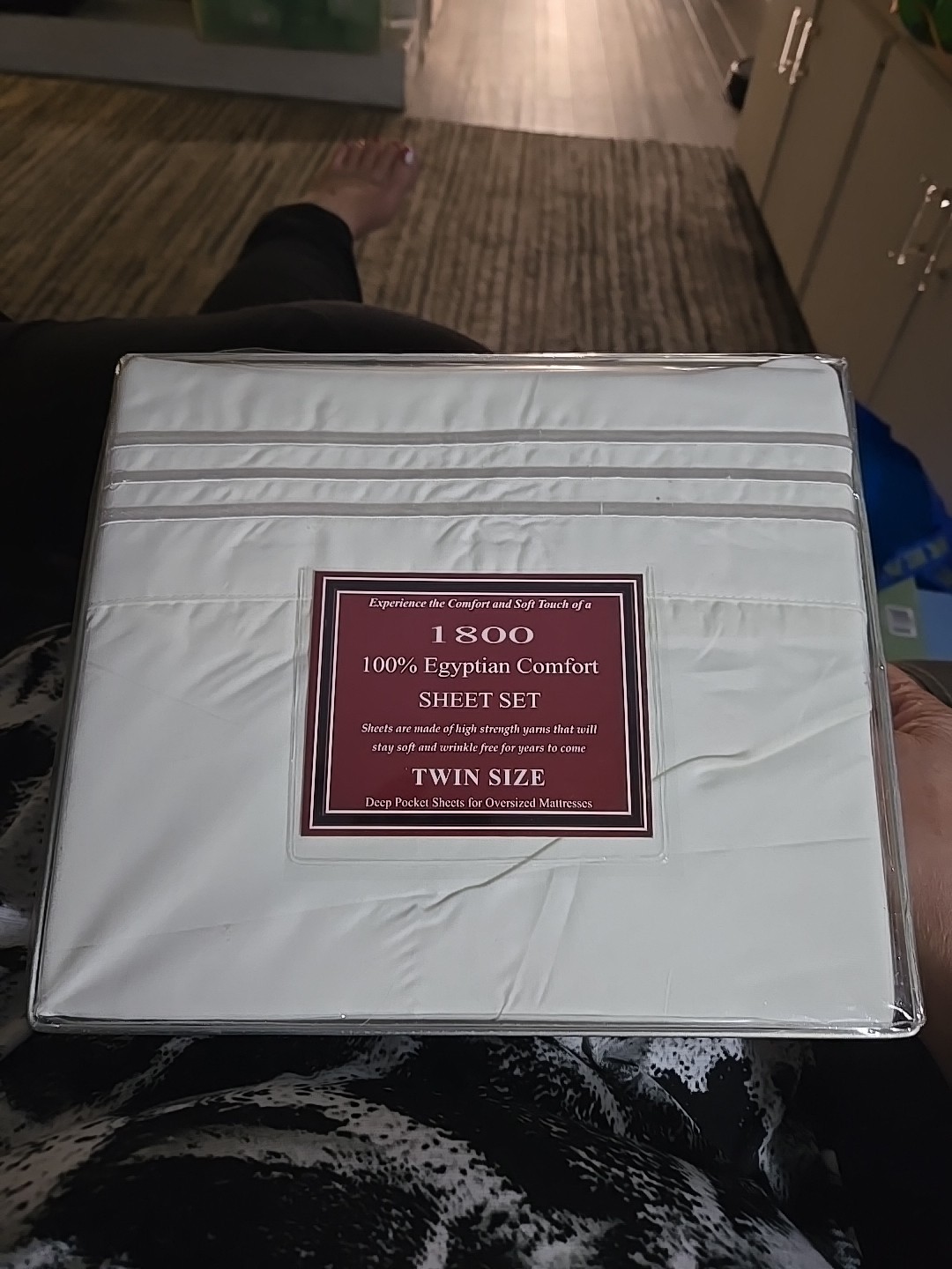 1800 100% Egyptian Comfort Twin Sheet Set White 3 Pieces, NWT
