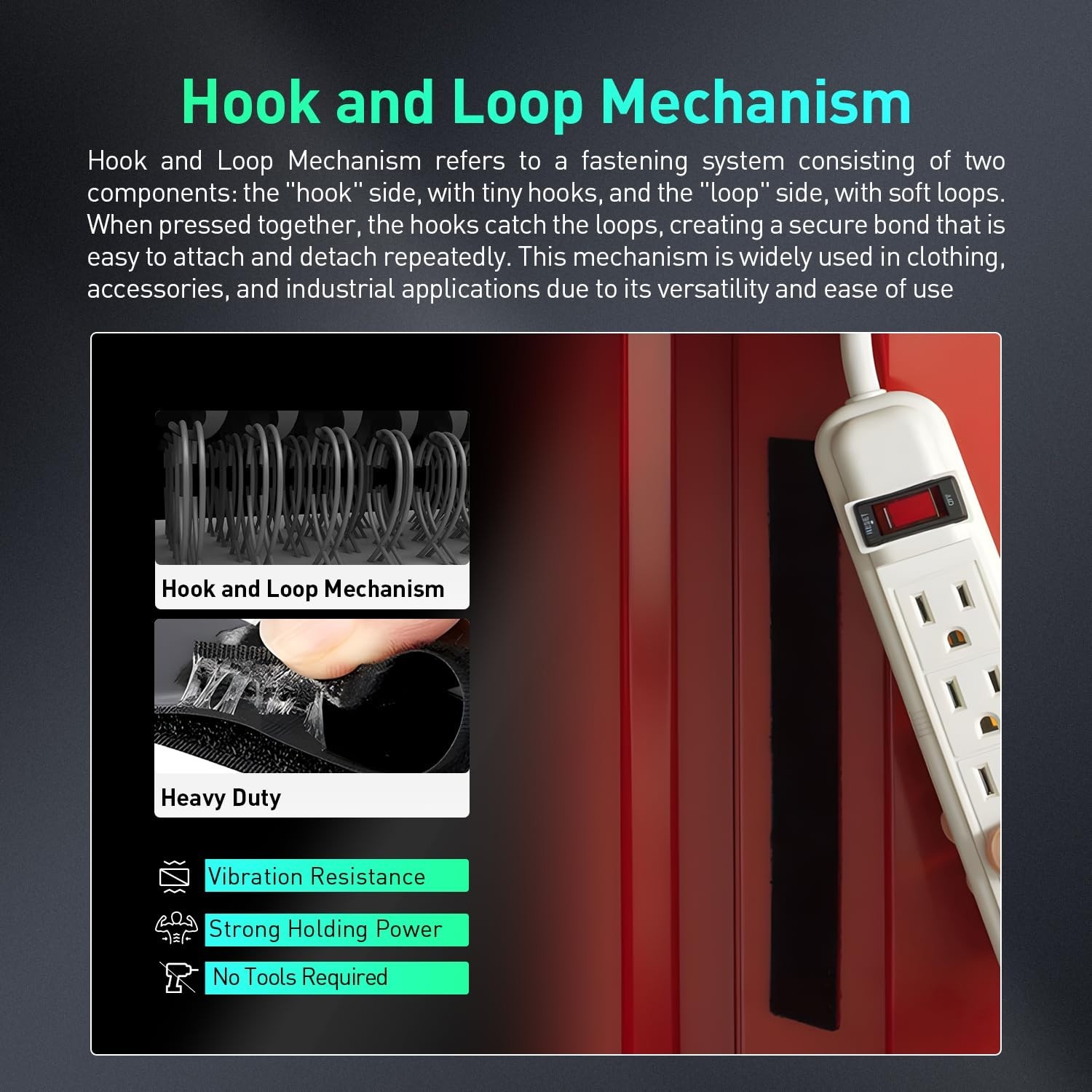 Durable 3M Hook and Loop Tape - 16.5ft x 2" for Indoor & Outdoor Projects