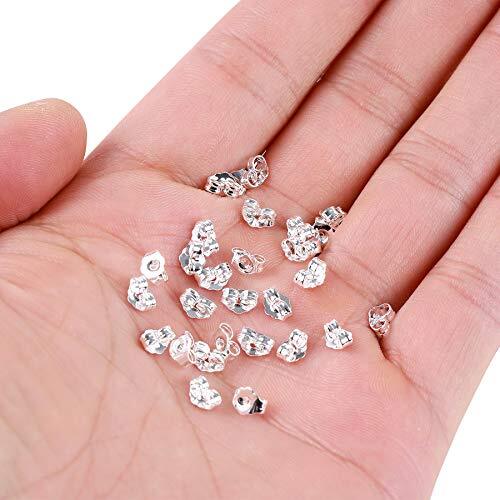 30pcs/15 Pairs 925 Sterling Silver Earring Backs Replacement Secure Ear Locking