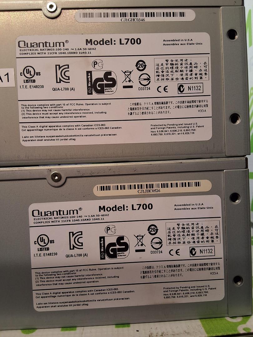 QUANTUM L700 SUPERLOADER 3 TAPE STORAGE AUTOLOADER