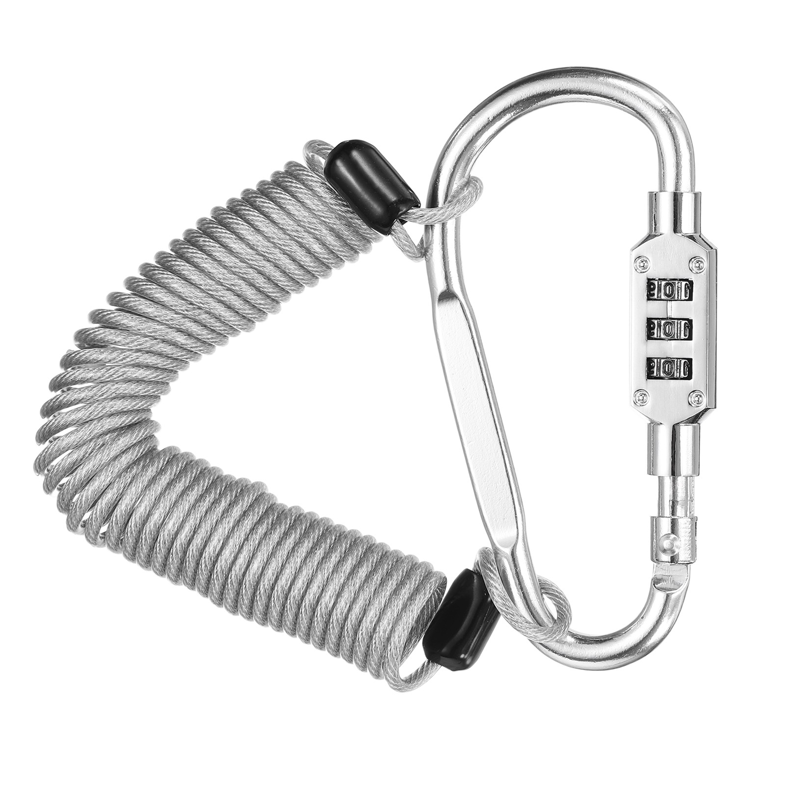 8.2Ft Security Cable Lock Steel Safety Cable with 3.8" Combination Lock Silver