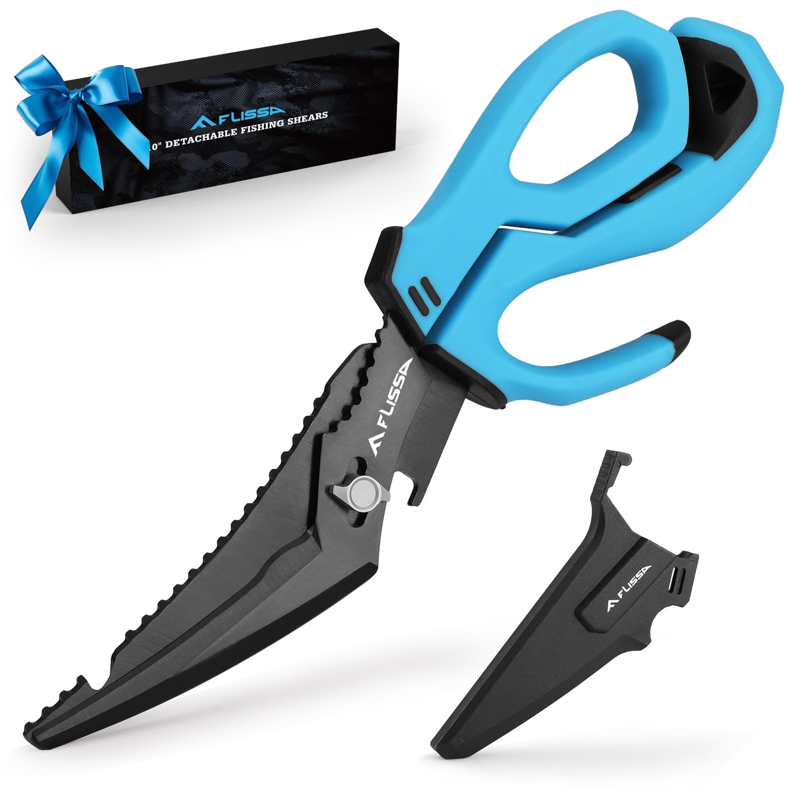 10" Fishing Scissors, Stainless Steel Detachable Kitchen Scissors, Fishing Sh...