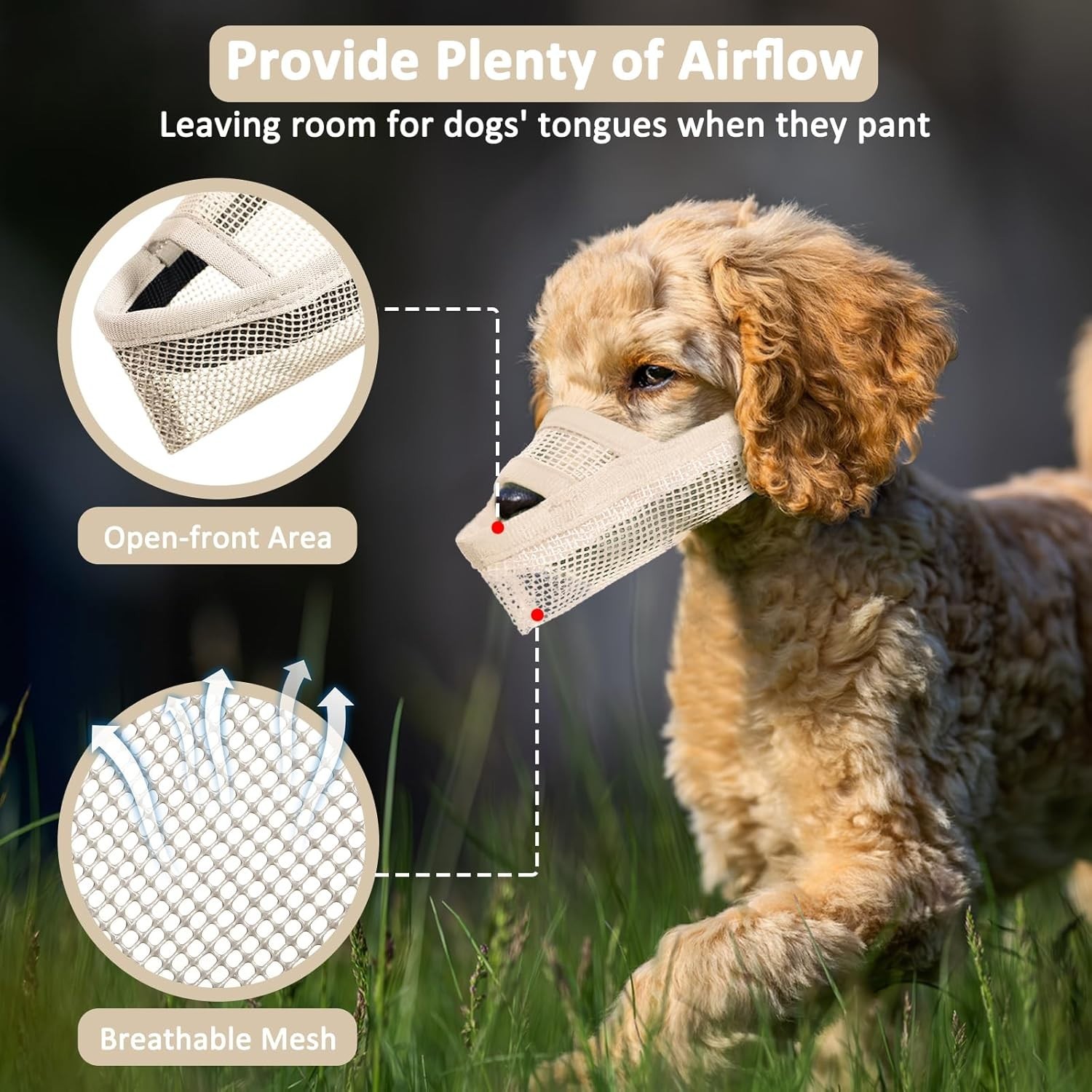Adjustable Dog Muzzle for Small Dogs, Breathable