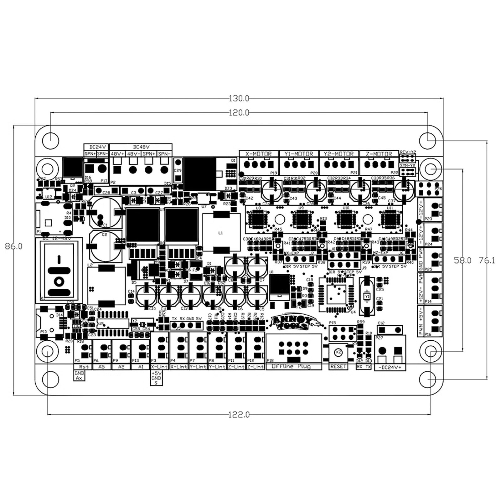USB GRBL Controller Driver Board 3 Axis Stepper Motor Double For CNC EngravingTS
