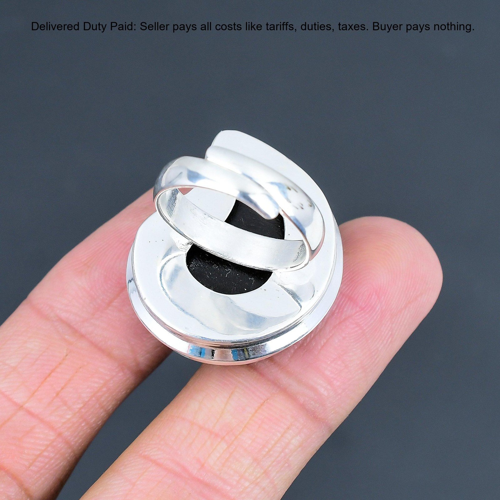 925 Sterling Silver Ammonite Opal Doublet Gemstone Stackable Handcrafted Ring