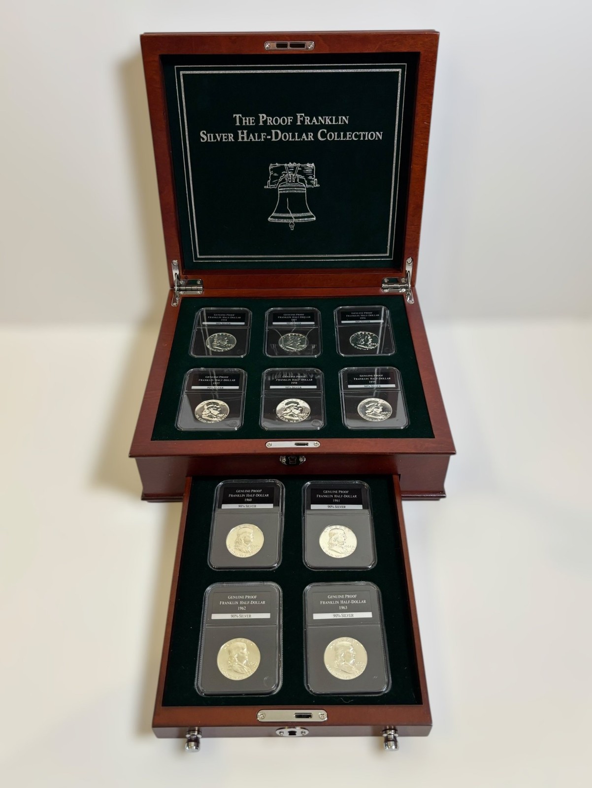 Silver Franklin Half dollar Genuine Proof Collection 1954-1963 By PCS