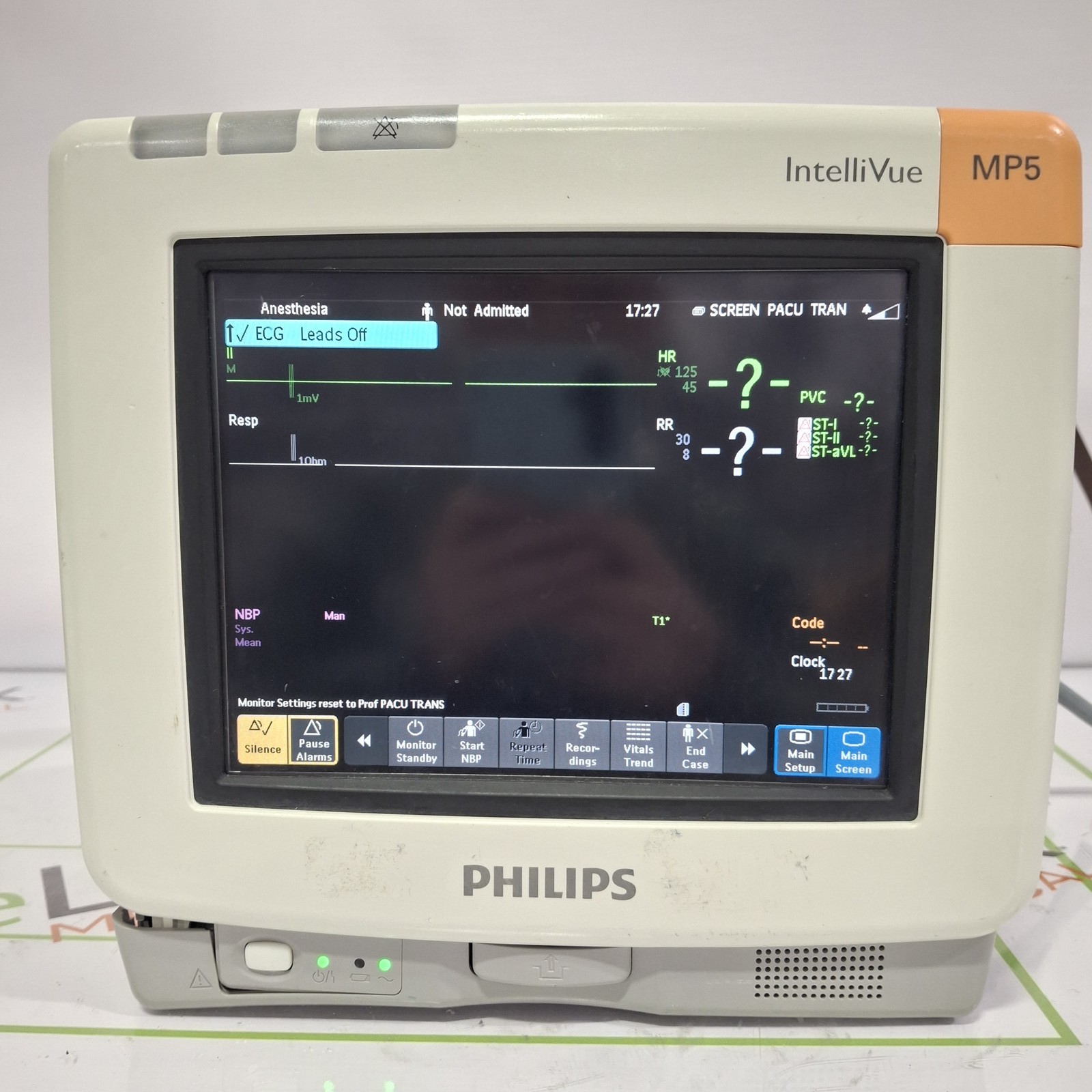 Philips Intellivue MP5 - ECG, Oximax SpO2, NIBP, Press, Temp CO2 Patient Monitor
