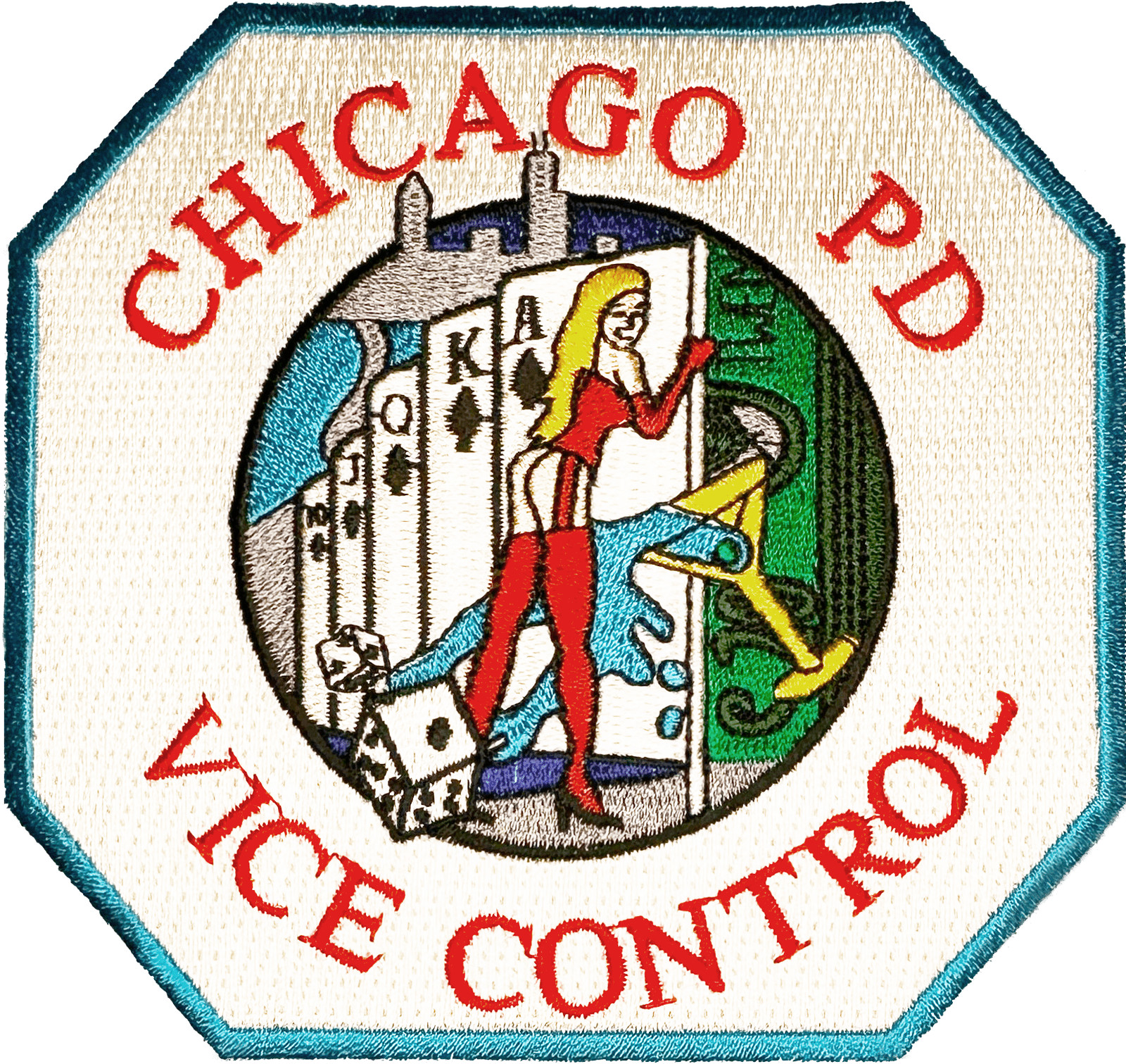 CHICAGO POLICE SHOULDER PATCH: Vice Control (Octagon Blue)