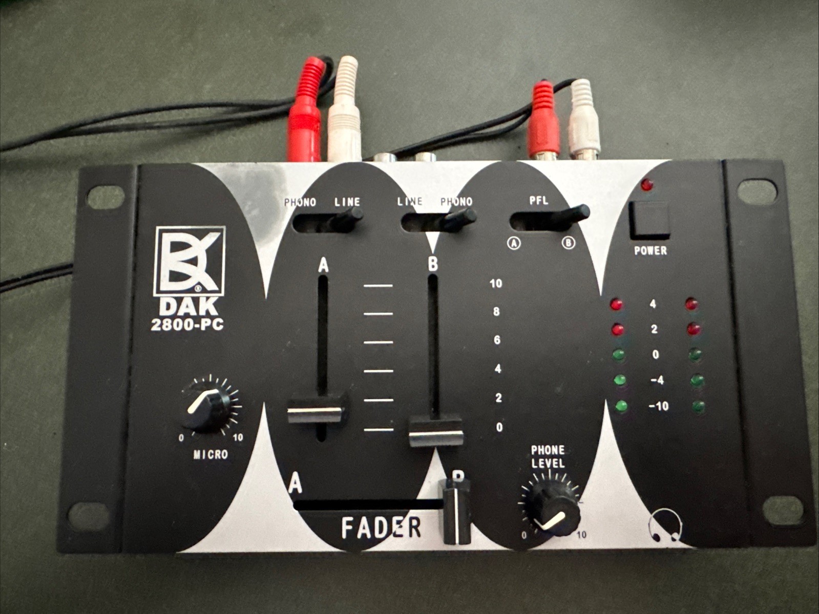 DAK Phono Preamp Mixer - 12V DJ Mixer for Vinyl Turntable