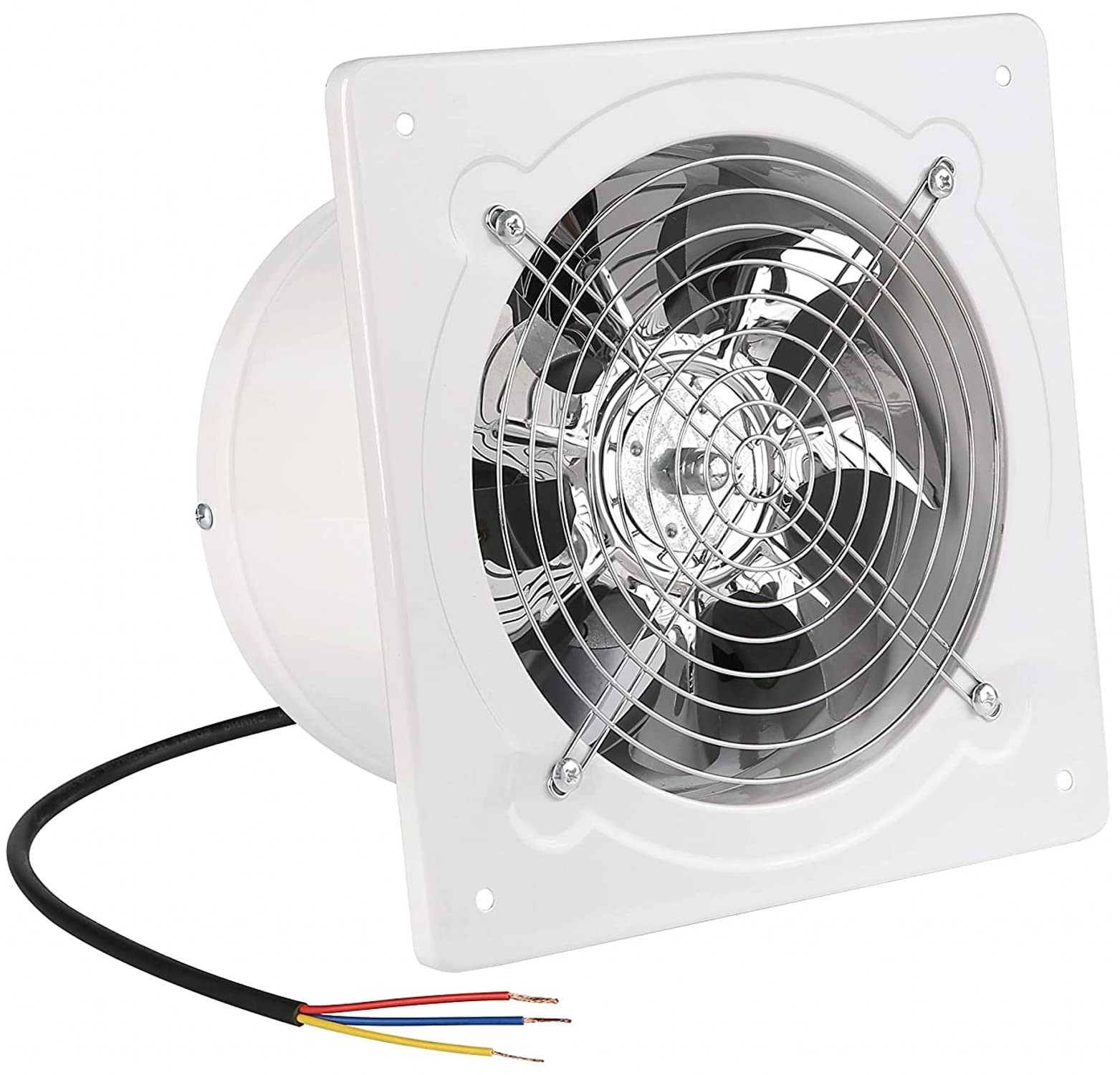 6 inch Exhaust Fan Wall Mounted Garage 290CFM Metal Attic Damper White