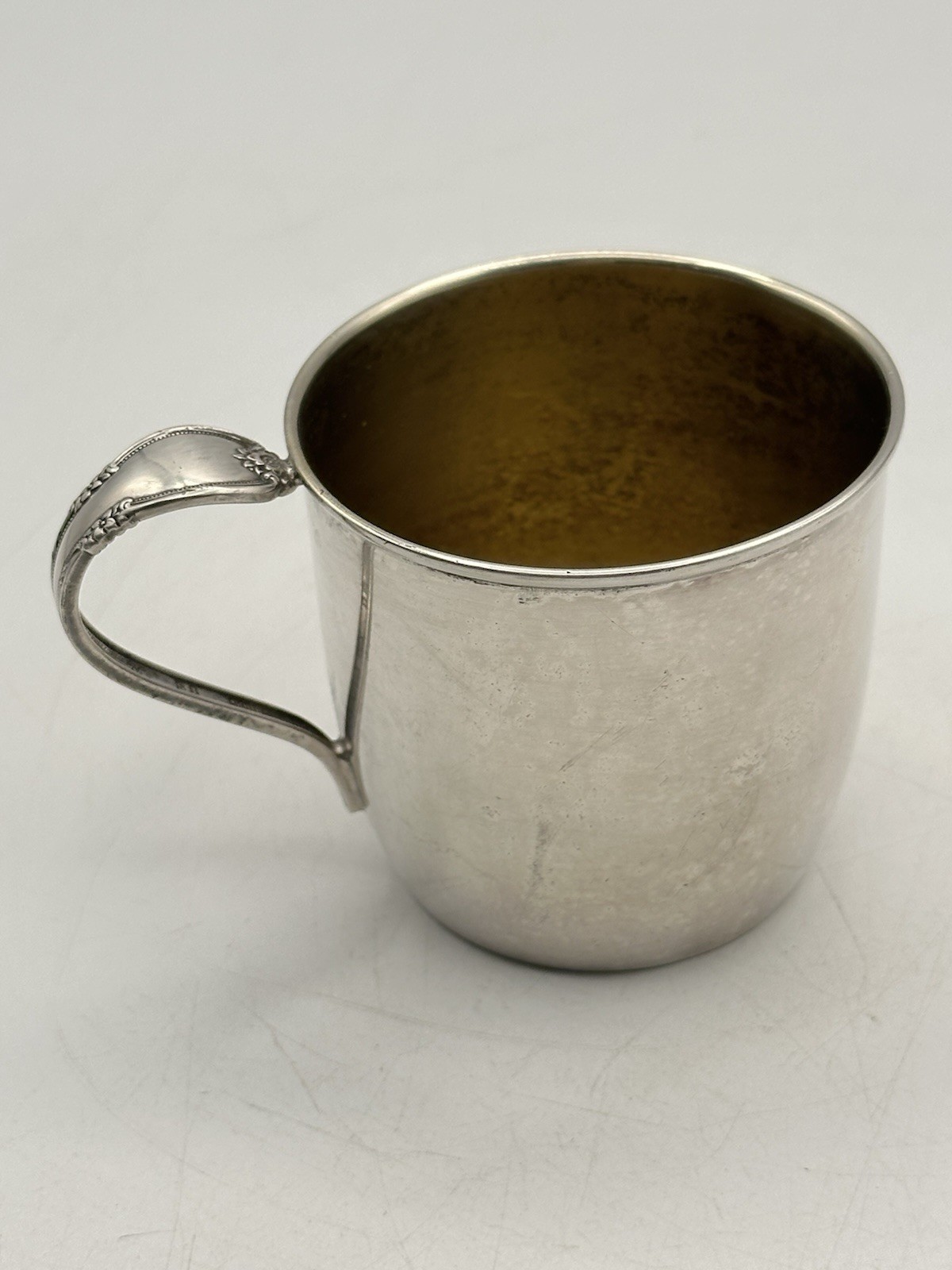 Silver Soldered Baby Cup Inscribed Kirk 12-30-53 Remembrance 1847 Rogers Bros