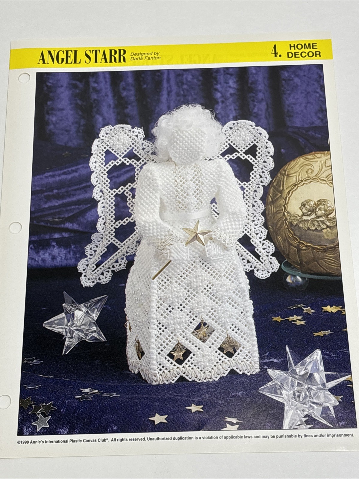 Angel Starr Annie's Attic Plastic Canvas Pattern Page