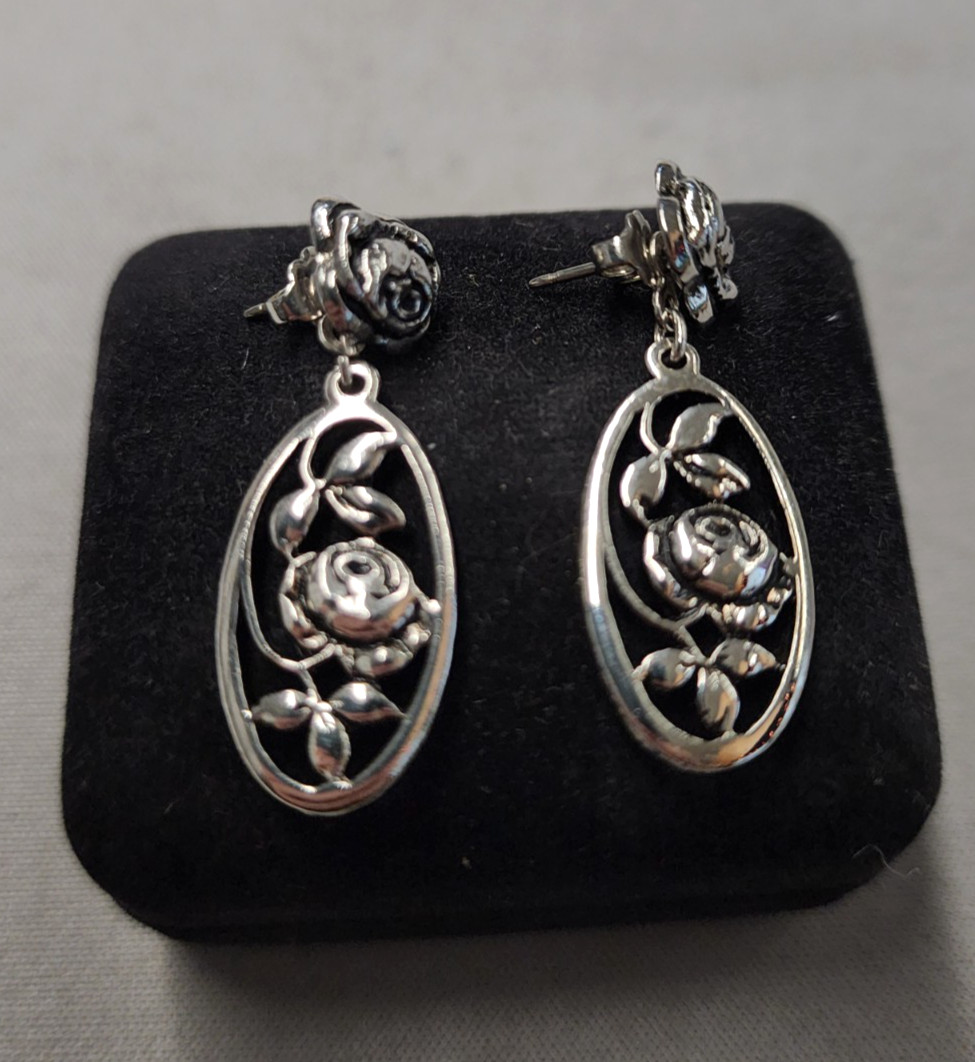 Avon Rosamonde Convertible Silvertone Earrings 35mm