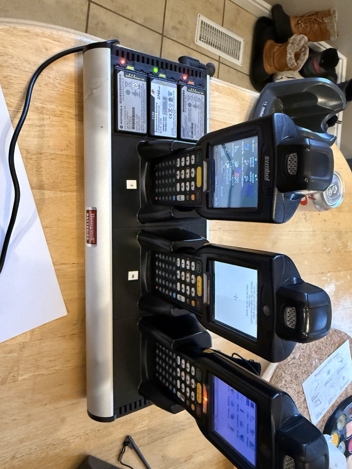MOTOROLA SYMBOL MC3190 Scanner 3 Units With Bank Charger And 3 Xtra Batteries