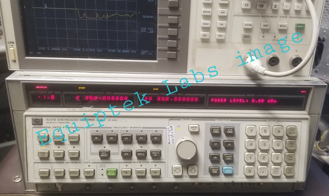 HP 8341B Synthesized RF Sweep Generator 10 MHz to 20 GHz Opt 003, 004 NEEDS RPR.